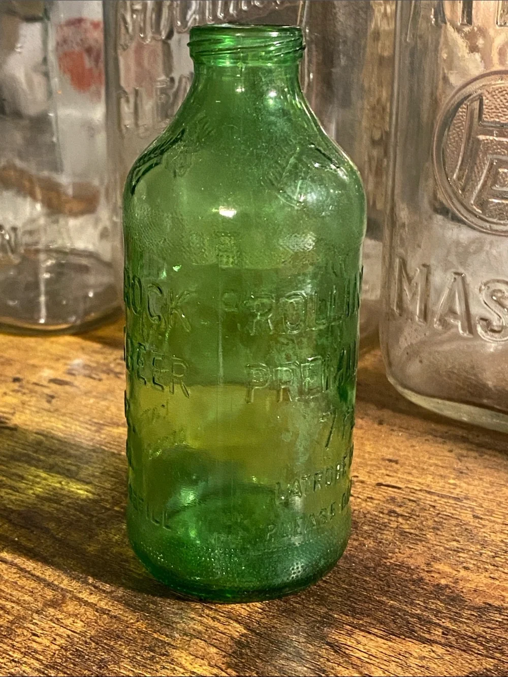 1971 Rolling Rock Beer Vintage Green Embossed Bottle